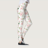 Roze bloemen, roze rozen, Waterverf bloemen Leggings (Rechts)