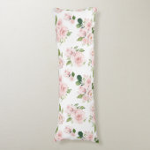 Roze bloemen, roze rozen, Waterverf bloemen Lichaamskussen (Voorkant Verticaal)