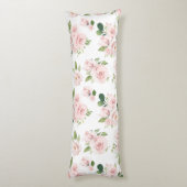Roze bloemen, roze rozen, Waterverf bloemen Lichaamskussen (Achterkant (Verticaal))