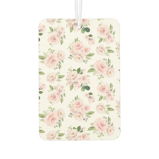 Roze bloemen, roze rozen, Waterverf bloemen Luchtverfrisser (Achterkant)