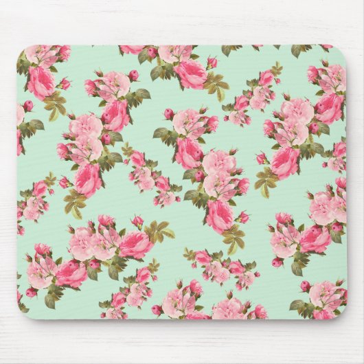 Roze bloemen, roze rozen, Waterverf bloemen Muismat (Voorkant)