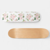 Roze bloemen, roze rozen, Waterverf bloemen Persoonlijk Skateboard (Horizontaal)
