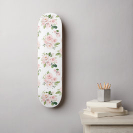Roze bloemen, roze rozen, Waterverf bloemen Persoonlijk Skateboard