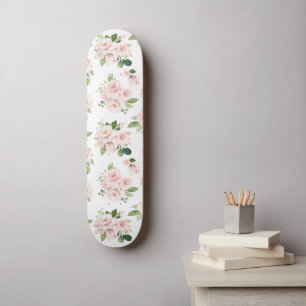 Roze bloemen, roze rozen, Waterverf bloemen Persoonlijk Skateboard