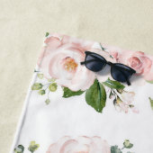 Roze bloemen, roze rozen, Waterverf bloemen Strandlaken (In situ)