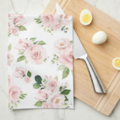 Roze bloemen, roze rozen, Waterverf bloemen Theedoek (Quarter Fold)