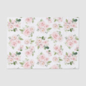 Roze bloemen, roze rozen, Waterverf bloemen Tissuepapier (Voorkant)