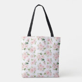 Roze bloemen, roze rozen, Waterverf bloemen Tote Bag (Achterkant)
