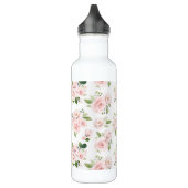 Roze bloemen, roze rozen, Waterverf bloemen Waterfles (Links)