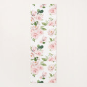 Roze bloemen, roze rozen, Waterverf bloemen Yogamat (Achterkant)