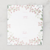 Roze bloemen, roze tabelnummerplaatskaart klantenkaartje (Buitenkant ongevouwen)
