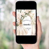 Roze bloemen rozen arch Sweet 16 welkom Poster