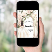 Roze bloemen rozen arch Sweet 16 welkom Poster