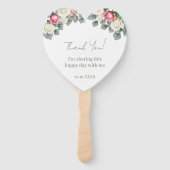 Roze Bloemen  Rozen Baby shower Dank u Handwaaier (Achterkant)