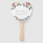 Roze Bloemen  Rozen Baby shower Dank u Handwaaier (Voorkant)