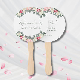Roze Bloemen  Rozen Baby shower Dank u Handwaaier