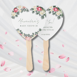 Roze Bloemen  Rozen Baby shower Dank u Handwaaier