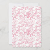 Roze Bloemen Rozen Chinoiserie 1e Meisje Verjaarda Kaart (Achterkant)