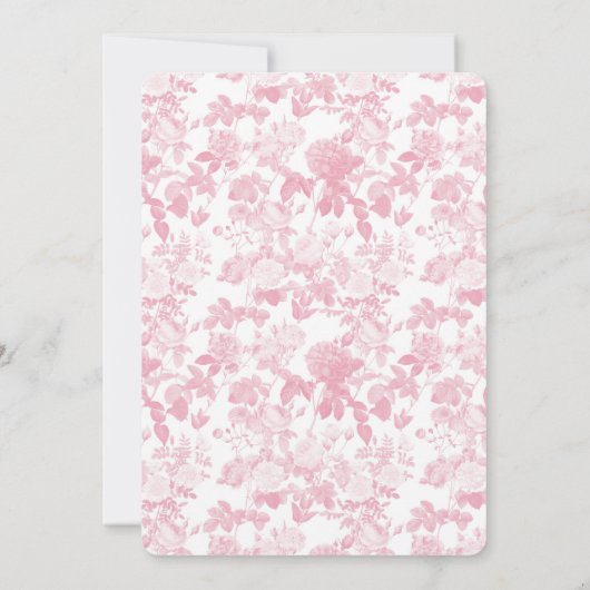 Roze Bloemen Rozen Chinoiserie Meisje Verjaardagsf Kaart (Achterkant)