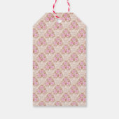  roze bloemen Rozen lint en kant Cadeaulabel (Achterkant)