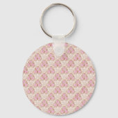  roze bloemen Rozen lint en kant monogram Sleutelhanger (Achterkant)