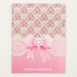 roze bloemen Rozen lint en kant Planner