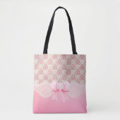  roze bloemen Rozen lint en kant Tote Bag (Voorkant)