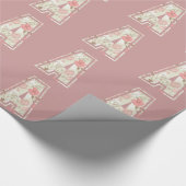  roze bloemen Rozen Monogram Letter A Cadeaupapier (Hoek)