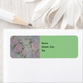 Roze bloemen rozen vintage etiket (Insitu)