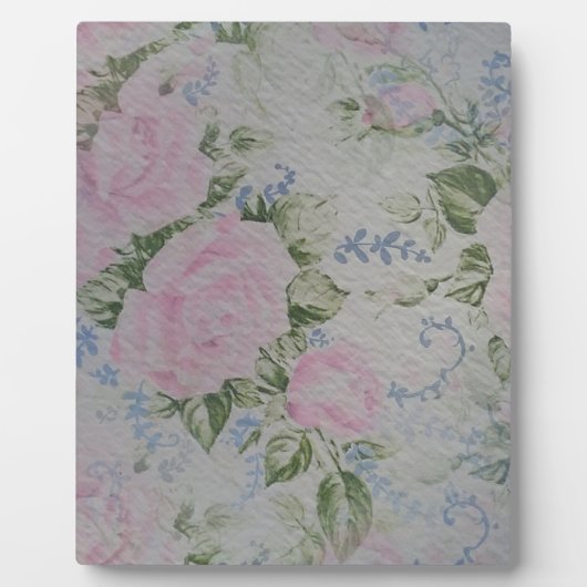 Roze bloemen rozen vintage fotoplaat (Voorkant)