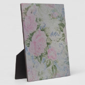Roze bloemen rozen vintage fotoplaat (Zijkant)