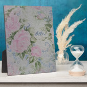 Roze bloemen rozen vintage fotoplaat (Zijkant)
