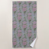 Roze bloemen rozen vintage strandlaken (Voorkant)