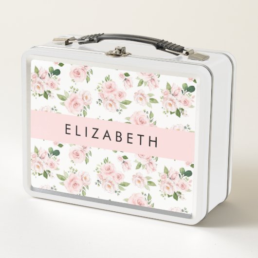 Roze Bloemen, Rozen, Waterverf Bloemen, Jouw naam (Voorkant)