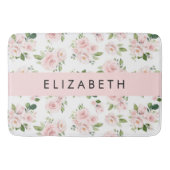Roze Bloemen, Rozen, Waterverf Bloemen, Jouw naam Badmat (Voorkant)