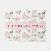 Roze Bloemen, Rozen, Waterverf Bloemen, Jouw naam Deurmat (Voorkant)