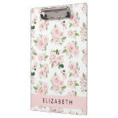 Roze Bloemen, Rozen, Waterverf Bloemen, Jouw naam Klembord (Links)