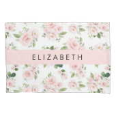 Roze Bloemen, Rozen, Waterverf Bloemen, Jouw naam Kussensloop (Voorkant)