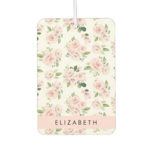 Roze Bloemen, Rozen, Waterverf Bloemen, Jouw naam Luchtverfrisser