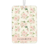 Roze Bloemen, Rozen, Waterverf Bloemen, Jouw naam Luchtverfrisser (Achterkant)