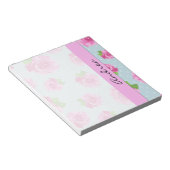 Roze Bloemen, Rozen, Waterverf Bloemen, Jouw naam Notitieblok (Schuin)