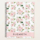 Roze Bloemen, Rozen, Waterverf Bloemen, Jouw naam Planner (Voorkant)