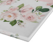 Roze Bloemen, Rozen, Waterverf Bloemen, Jouw naam Snijplank (Hoek)