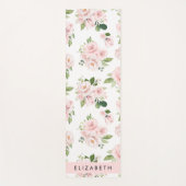 Roze Bloemen, Rozen, Waterverf Bloemen, Jouw naam Yogamat (Voorkant)