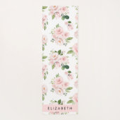 Roze Bloemen, Rozen, Waterverf Bloemen, Jouw naam Yogamat (Achterkant)