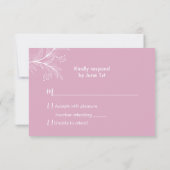 Roze Bloemen RSVP Baby shower (Achterkant)