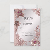 Roze  Bloemen RSVP Kaart