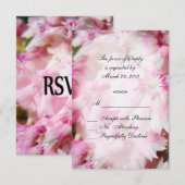 Roze Bloemen RSVP Kaartje (Voorkant / Achterkant)