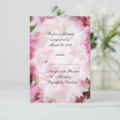 Roze Bloemen RSVP Kaartje (Staand voorkant)