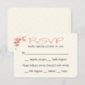 Roze Bloemen RSVP Kersenbloesem Bloemen Huwelijk (Voorkant / Achterkant)